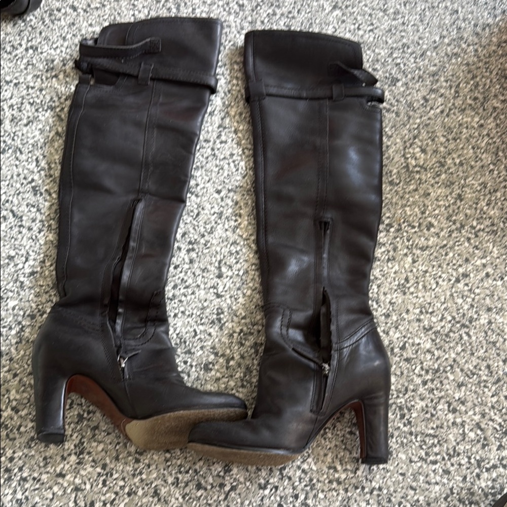 Sam Edelman Black Over the Knee Boots with Classic Design